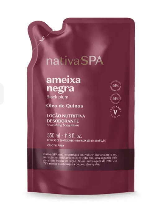Refil Loção Desodorante Hidratante Corporal Nativa SPA Ameixa Negra 350ml